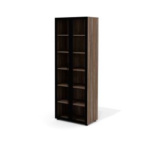 NR-46 + NR-03.2 Шкаф для документов Нуар Делиос / стекло тонированное серое