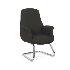 MB-618BS Кресло для посетителей кожа/экокожа, черный