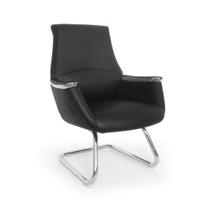 MB-638BS Кресло для посетителей кожа/экокожа, черный