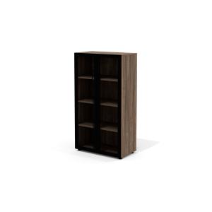 NR-44 + NR-02.2 Шкаф для документов средний Нуар Делиос / стекло тонированное серое