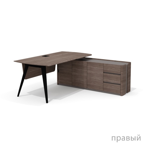 NR-180.1 + NR-33 Стол руководителя Нуар дуб Монте / серый мист