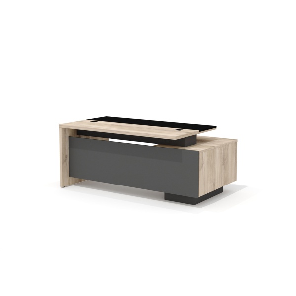 BR-16L Стол руководителя Bruno дуб Кронберг / антрацит  