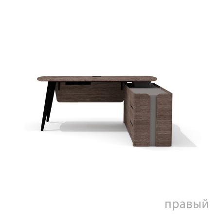 NR-180.1 + NR-33 Стол руководителя Нуар дуб Монте / серый мист