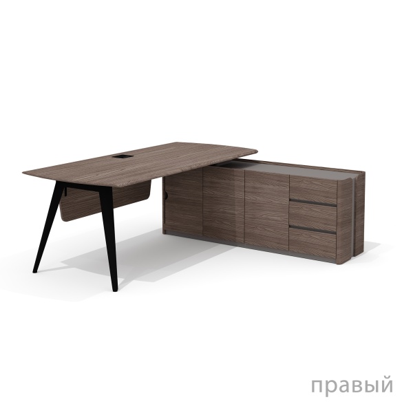 NR-200.1 + NR-33 Стол руководителя Нуар дуб Монте / серый мист